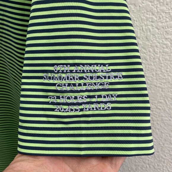 FootJoy 8th Annual Summer Solstice Challenge Golf Polo Shirt Medium Striped - Picture 2 of 4